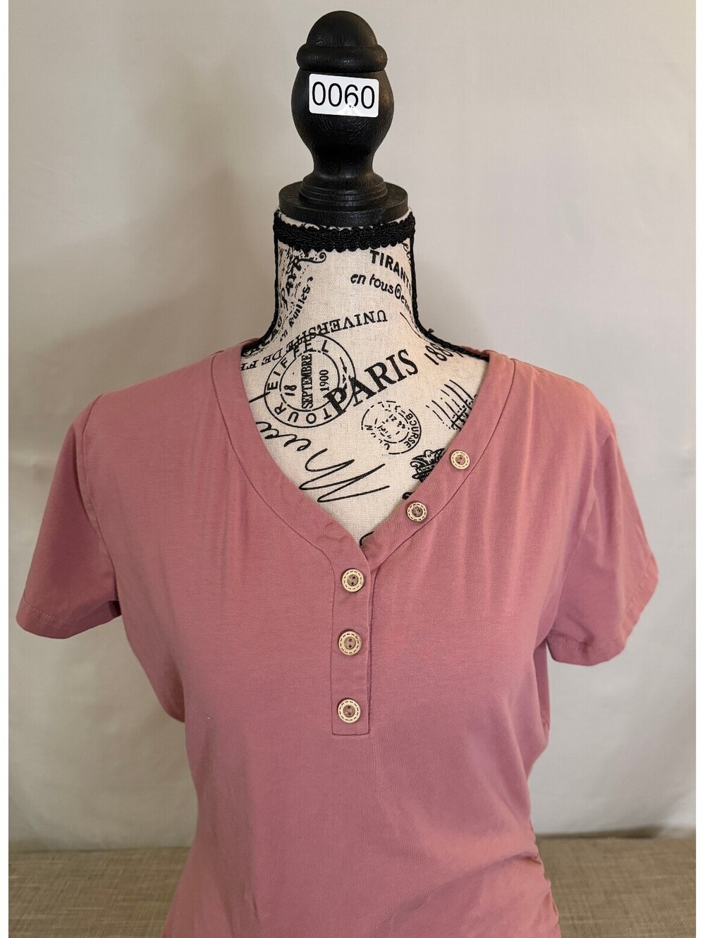 Umgee Pink Short Sleeve Button Front Dress Medium